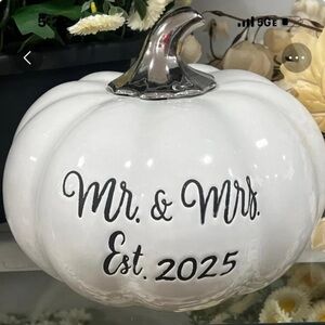 Martha Stewart 2025 Mr & Mrs Weeding Pumpkin Keepsake Decor NWT